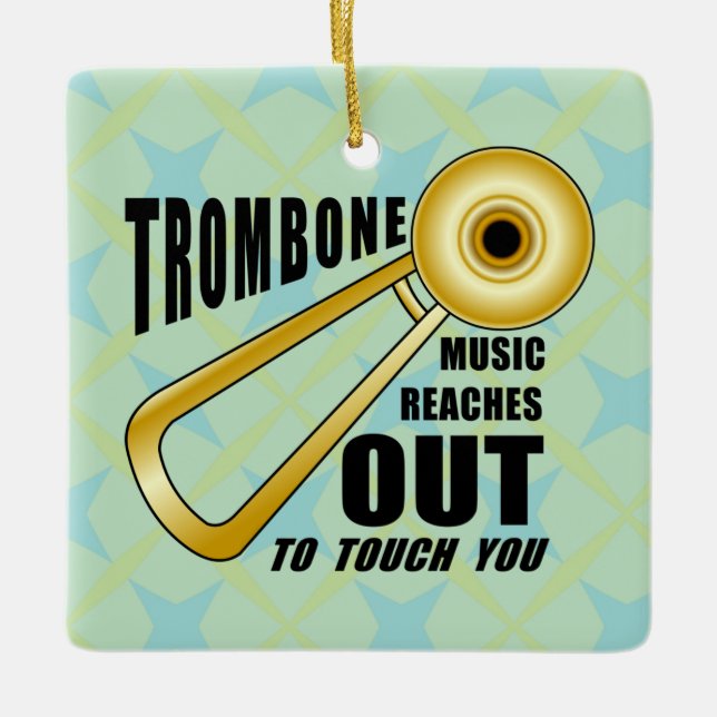 Trombone Touch Ceramic Ornament (Front)