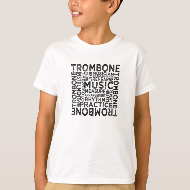 Trombone Typography T-Shirt (Front)