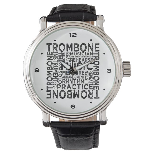 Trombone Typography Watch (Front)