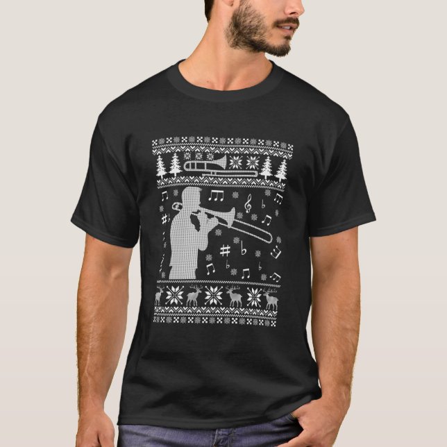 Trombone Ugly Christmas Shirt Funny Band (Front)