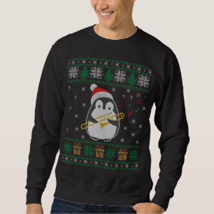 Trombone Ugly Christmas Sweater Penguin Xmas Famil