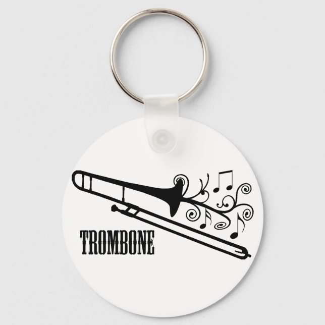 Trombone Vector Design Key Ring (Front)