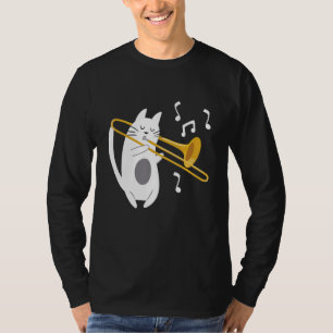 Trombonist Cat - Trombone Player Music Lover T-Shirt