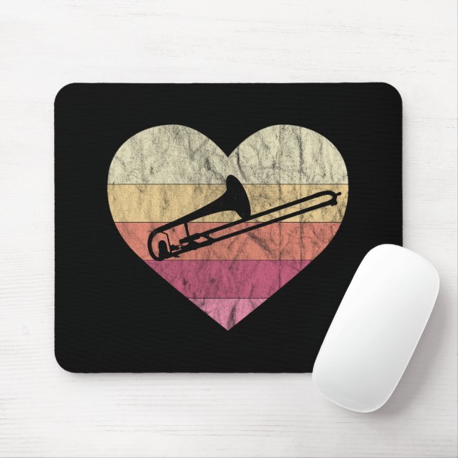 Trombonist Loves Playing Trombone Mouse Pad (With Mouse)
