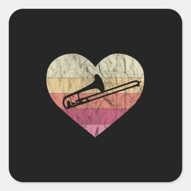 Trombonist Loves Playing Trombone Square Sticker (Front)