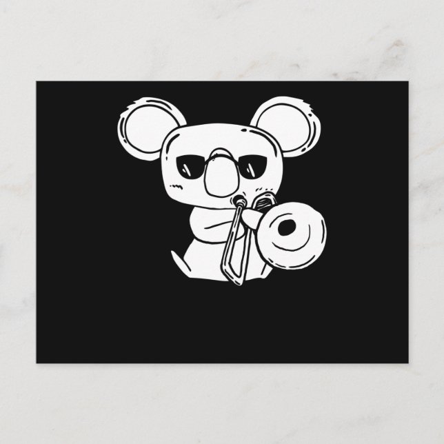 Trombonist Trombone Player Koala With Trombone Postcard (Front)
