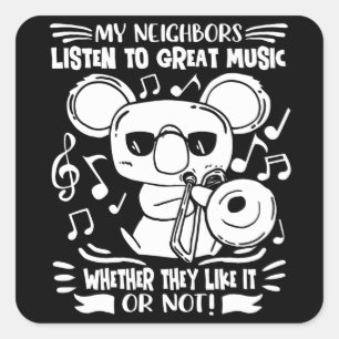 Trombonist Trombone Player Koala With Trombone Square Sticker