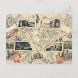 Trompe l’œil of a Map of Italy   P. Verburght Postcard