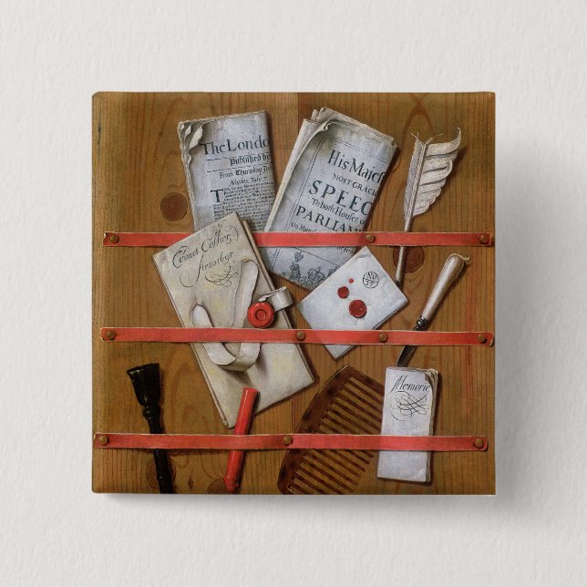 Trompe l'oeil, 1702 15 cm square badge (Front)