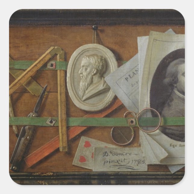 Trompe l'Oeil, 1785 Square Sticker (Front)