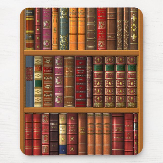 Trompe l'oeil "French library". Mouse Pad (Front)