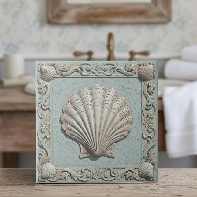 Trompe L'oeil Marine Life Clam Shell ID1190d Ceramic Tile (Creator Uploaded)