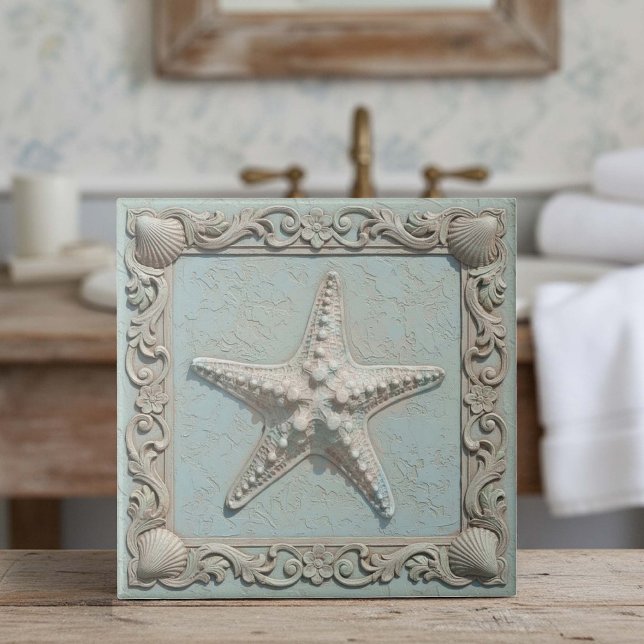Trompe L'oeil Marine Life Starfish ID1190h Ceramic Tile (Creator Uploaded)