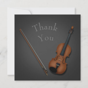 Trompe L'oeil Miniature Violin & Bow Personalised Thank You Card