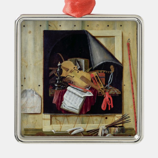 Trompe l'Oeil Still Life, 1665 Metal Ornament (Front)