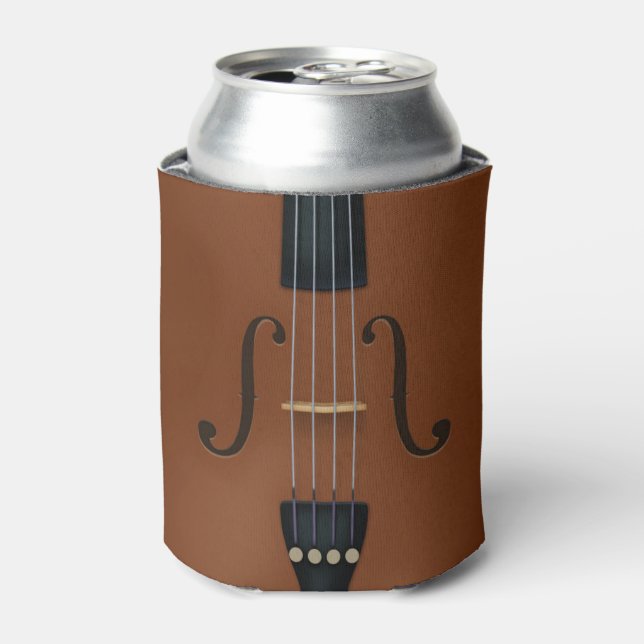 Trompe L'oeil Violin Viola Cello Strings F-holes Can Cooler (Can Front)