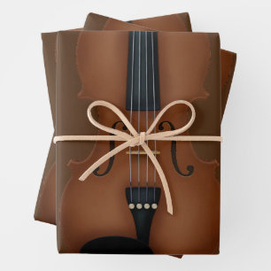 Trompe L'oeil violin Viola Musical Instrument Wrapping Paper Sheet
