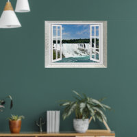 Trompe l'oeil Waterfall Fake Window View