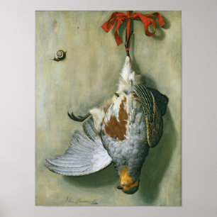 Trompe l'Oeil with Partridge, 1666 Poster