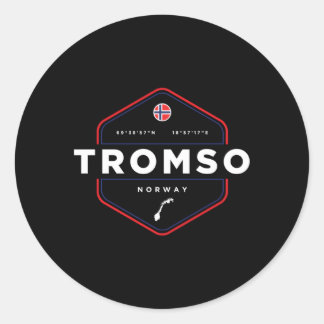 Tromso Norway Map Flag Classic Round Sticker