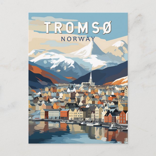 Tromso Norway Travel Art Vintage Postcard (Front)