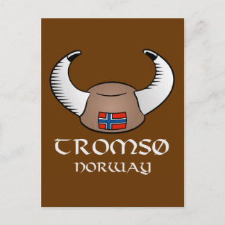Tromso Norway Viking Hat Postcard