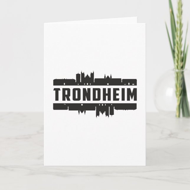 Trondheim Norway City Skyline Cityscape Trip Gift Card (Front)