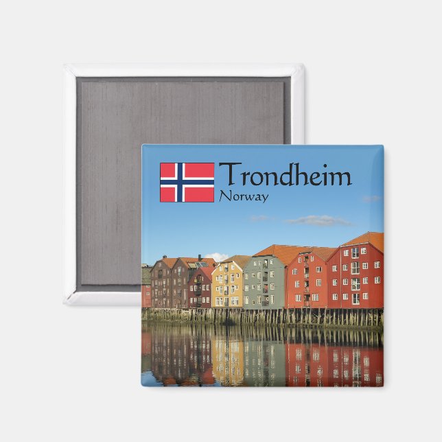 Trondheim Norway Souvenir Magnet (Front/Back)