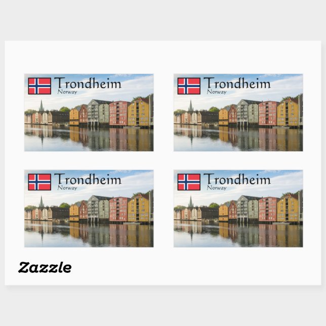 Trondheim Norway Souvenir Rectangular Sticker (Sheet)