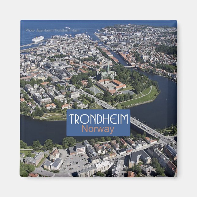 Trondheim Norway Travel Souvenir Photo Magnet (Front)
