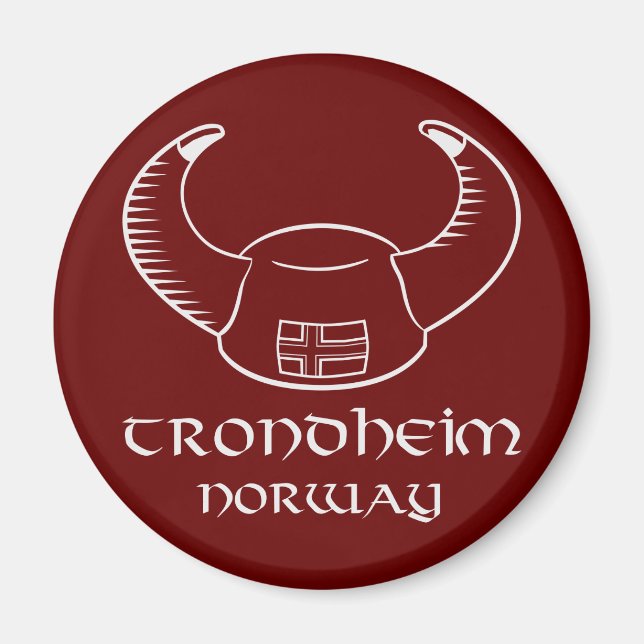 Trondheim Norway Viking Hat Magnet (Front)