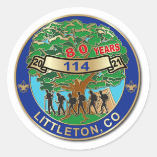 Troop 114 80th Anniversary Stickers