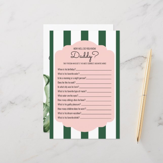 Troop Beverly Hills Theme Baby Shower Game (Front/Back In Situ)