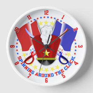 Troopers Red White and Blue Colour Guard Clock