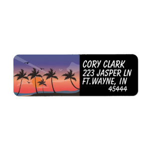 TROPCAL OCEAN BEACH RETURN ADDRESS LABELS