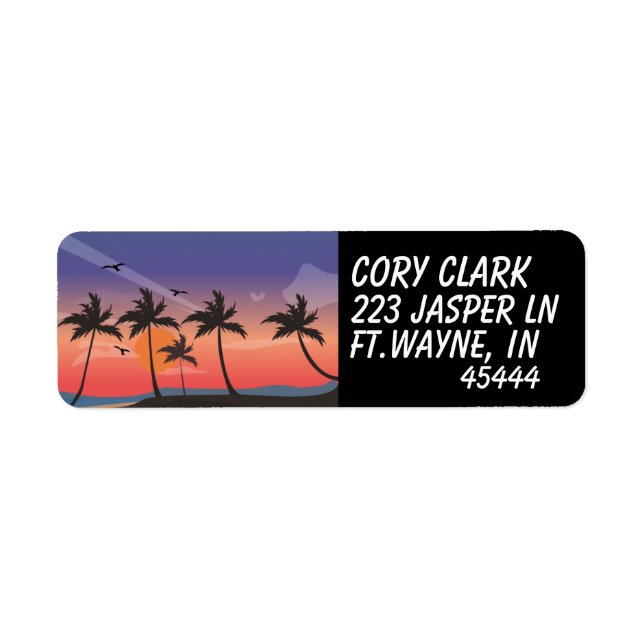 TROPCAL OCEAN BEACH RETURN ADDRESS LABELS (Front)