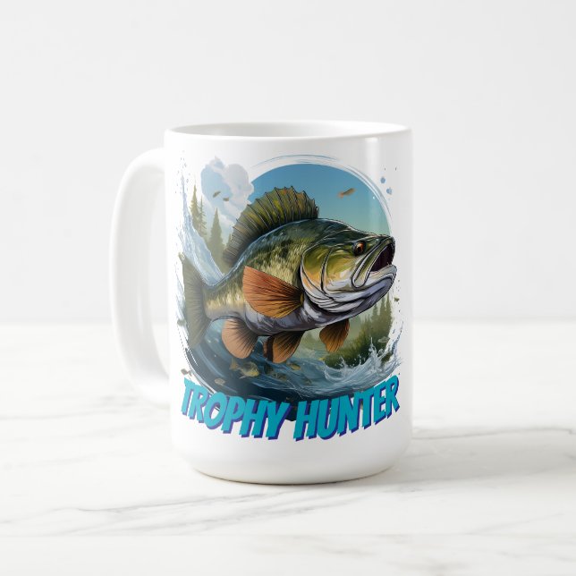 Trophy Bass Hunter Customisable  Coffee Mug (Front Left)