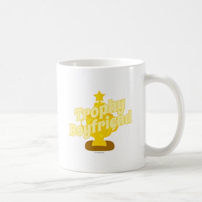 Trophy Boyfriend Cheeky Humour Motto Cartoon Coffee Mug (Right)