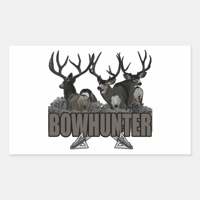 Trophy Bucks Bowhunter Rectangular Sticker (Front)