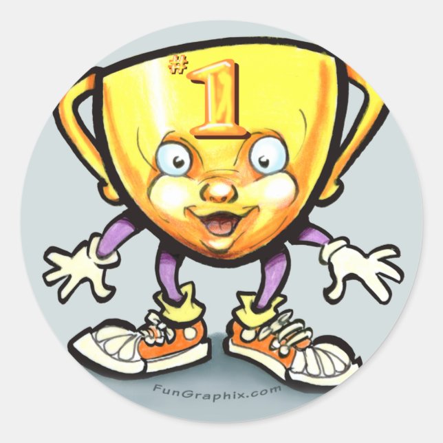 Trophy Classic Round Sticker (Front)