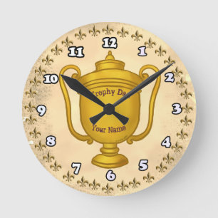Trophy Dad Round Clock