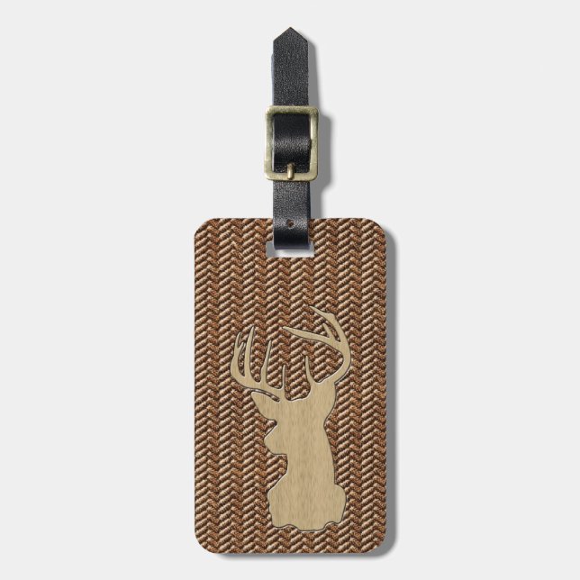 Trophy Deer with Antlers Luggage Tag (Front Vertical)