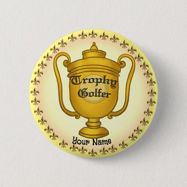 Trophy Golfer golf 6 Cm Round Badge (Front)