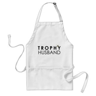 Trophy Husband Apron for Dad – White