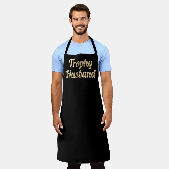 Trophy Husband BBQ Father's Day Apron (Worn)