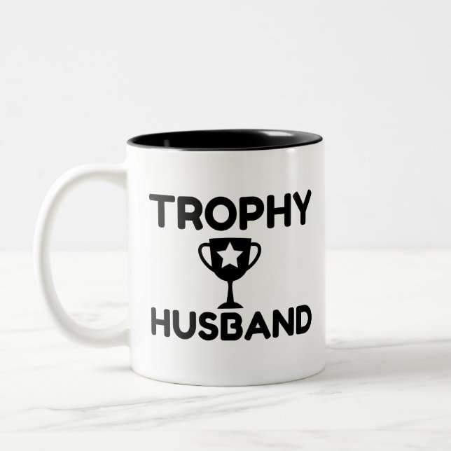 Trophy Husband Two-Tone Coffee Mug (Left)