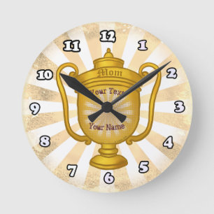 Trophy Mum Round Clock
