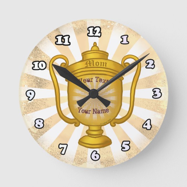 Trophy Mum  Round Clock (Front)