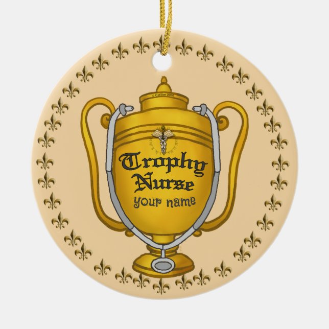 Trophy nurse ceramic ornament (Front)