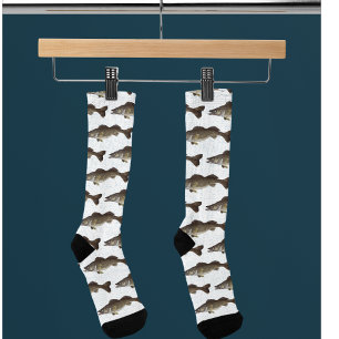 Trophy Walleye Fishing Pattern Outdoors Fish Socks
